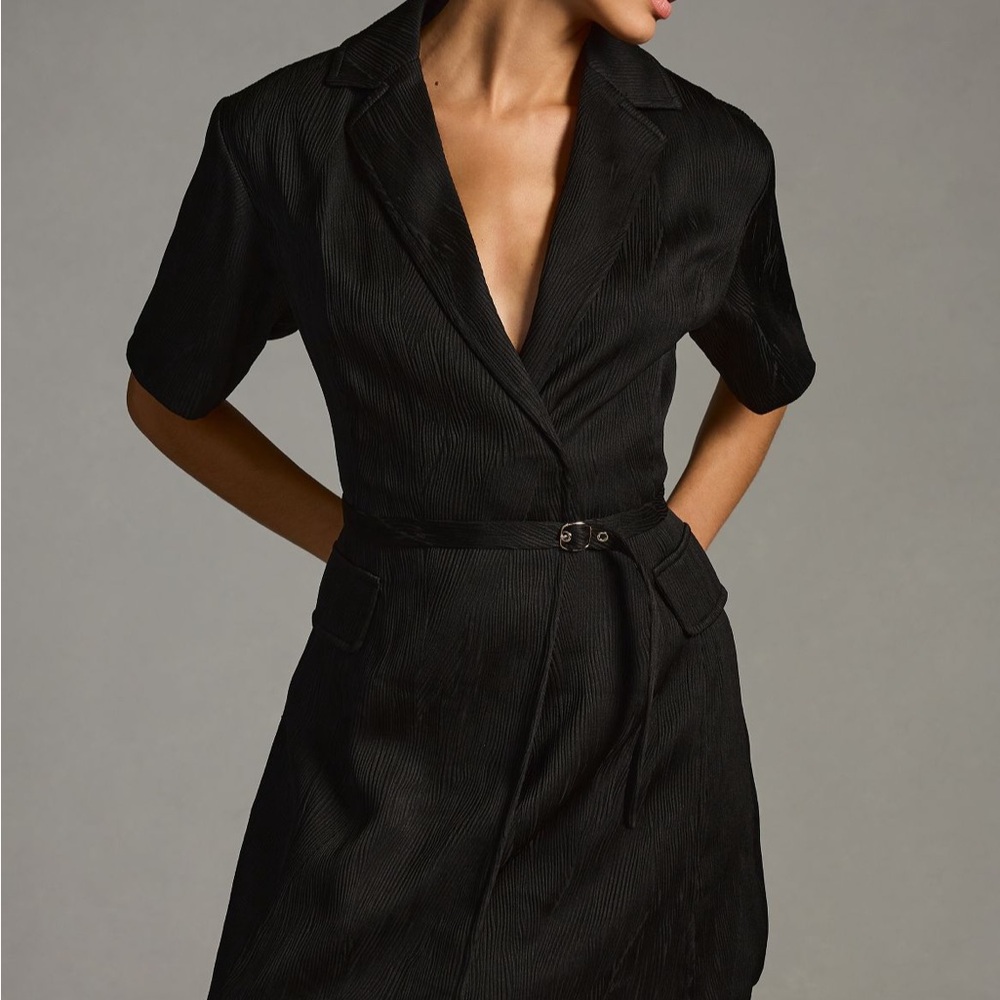 Lorenzo Short Sleeve Belted Blazer Dress